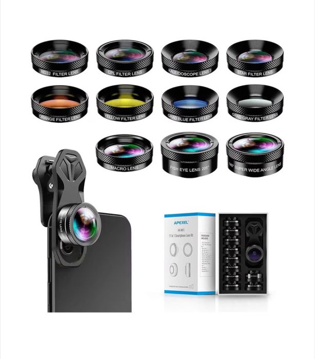 Apexel APL-DG11 11 в 1 Универсален комплект лещи за камера