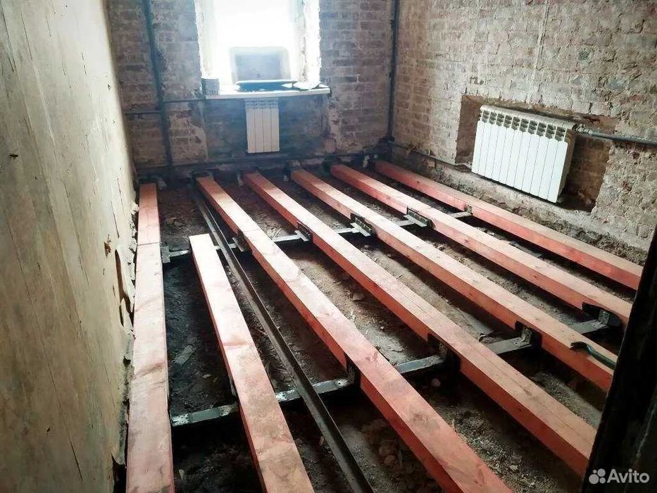 Ремонт полов/ Замена пола в деревянных домах/Шлифовка деревянного пола