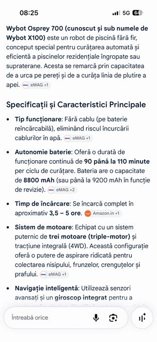 Robot aspirare piscina Osprey 700 ca NOU