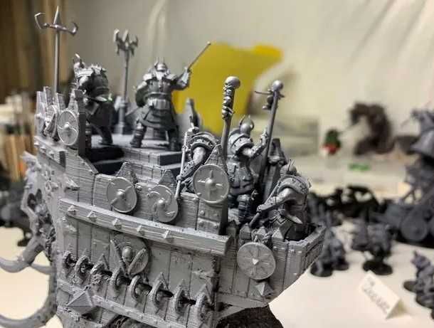 Mamut si soldati pentru Warhammer Wargaming