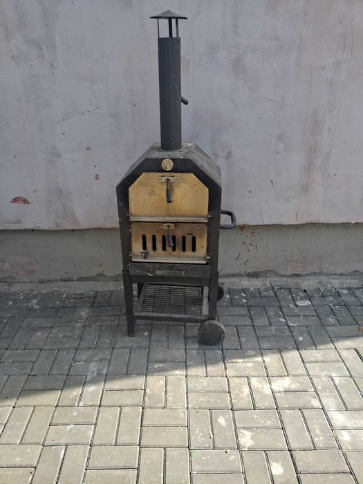 Cuptor Pizza pe Lemne și Grătar Cărbuni de Exterior (Multifuncțional
