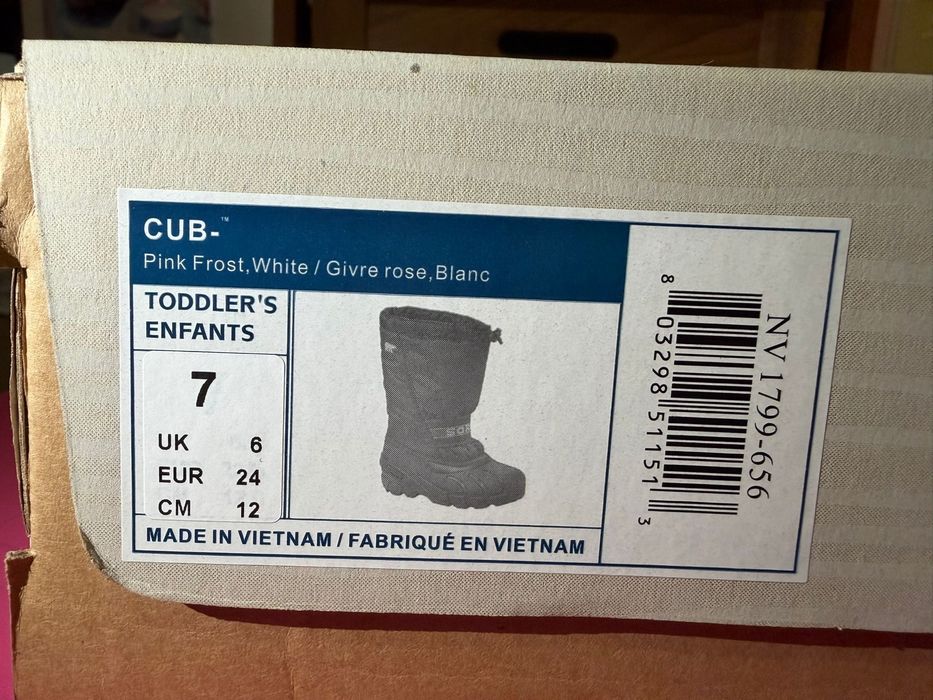 Cizme Sorel copii fetiță mărimea 23 si 24– NOI, impermeabile, iarnă
