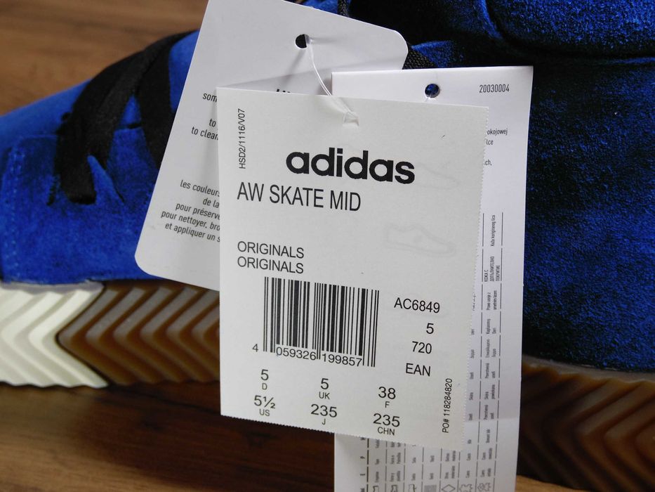 Нови! Adidas x Alexander Wang Skate Mid Bluebird Оригинални! унисекс