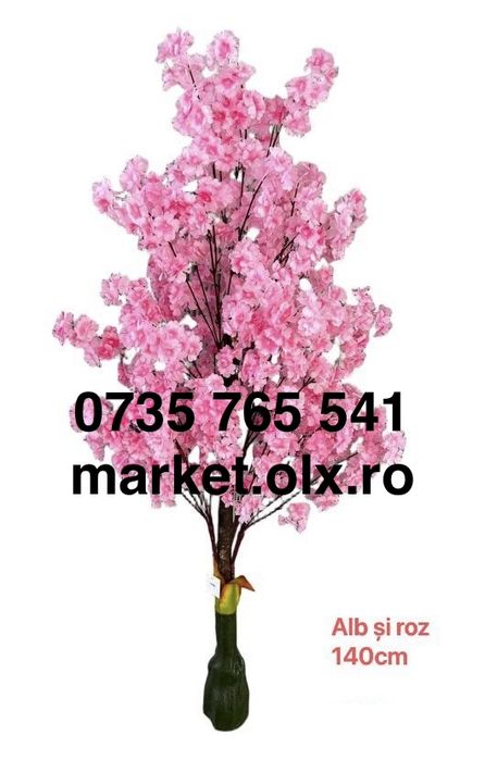 Planta artificiala cu flori in ghiveci,magnolie 120 CM cires japonez 180 CM