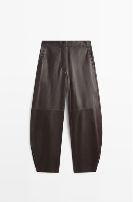 Pantaloni din piele Massimo Dutti