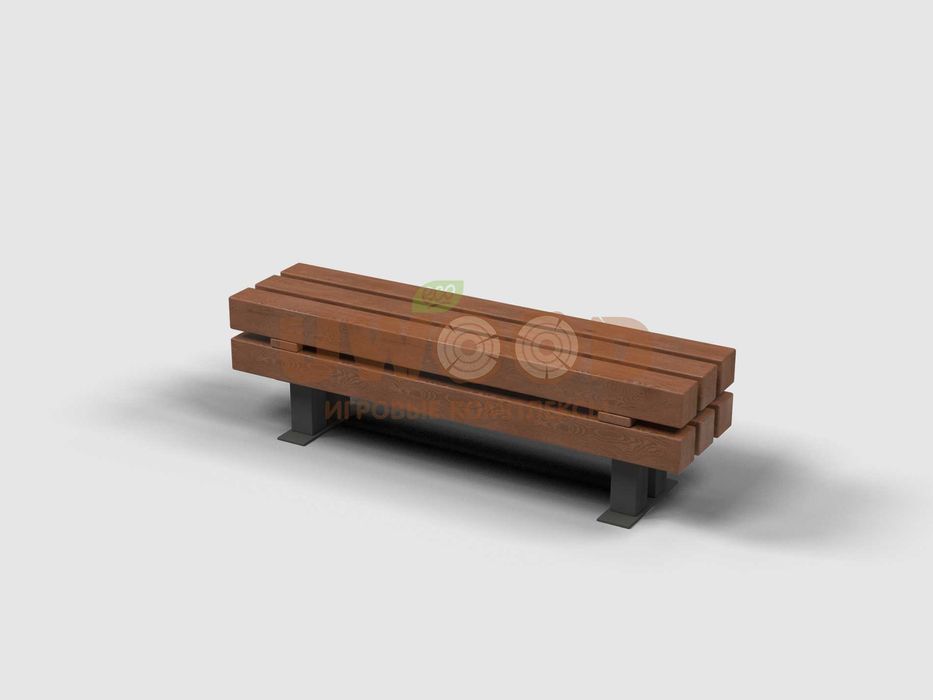 Скамейка 2 м для двора и ЖК | Лавочка дерево + металл UWOOD BASE
