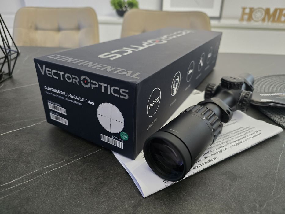 Luneta Goană/Dibuit Vector continental ED 1-8x24 iluminare fibră optică