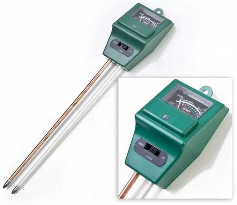 3 в 1  PH метр, измеритель влажности и освещенности почвы