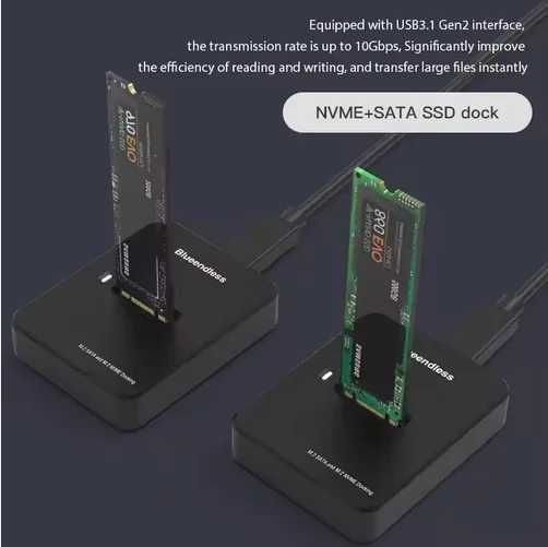 Adaptor SSD M.2 NVME+SATA la USB 3.1 gen 2 docking station