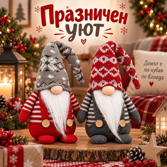 Комплект от два празнични гнома