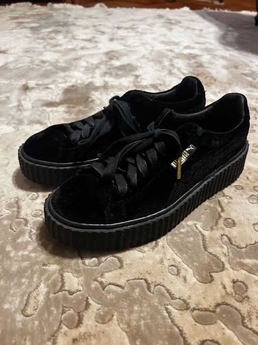 Adidași PUMA x Fenty by Rihanna Creepers Catifea Neagră, Mărimea 40