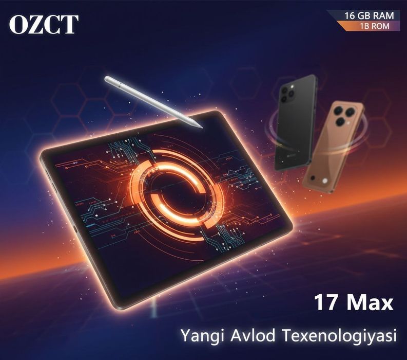 17 Pro max   Planshet (optom) 16GB RAM / 1TB Xotira