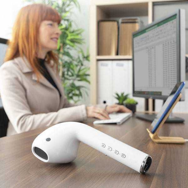 Difuzor tip casca telefon cu radio FM microfon microSD 1200mAh 5W