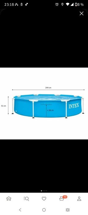 Каркасный бассейн 244х51 см. 1828 л. 700.000 сум.