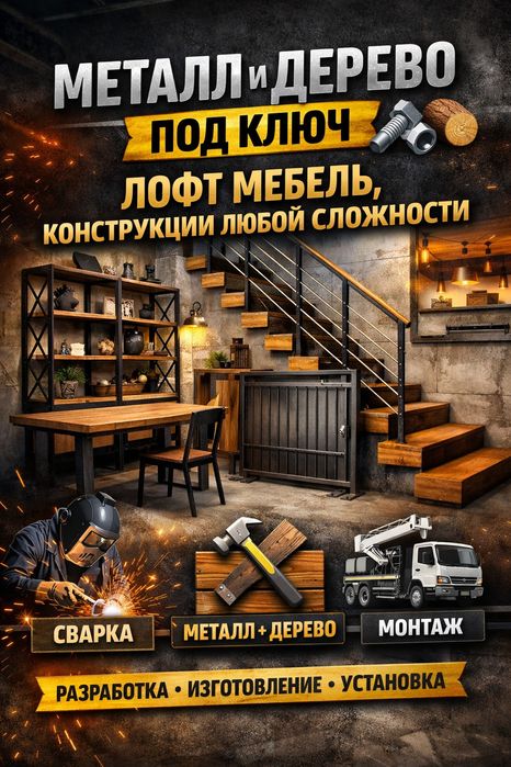 Металл + дерево: изготовление, сварка, монтаж без проблем