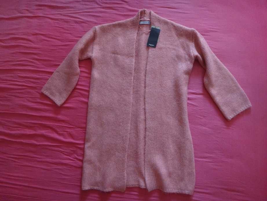 Нова жилетка Mango в розово, плетен пуловер Манго