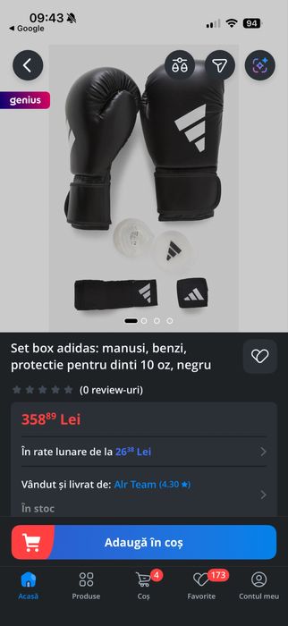 Set manusi box 12 OZ Adidas