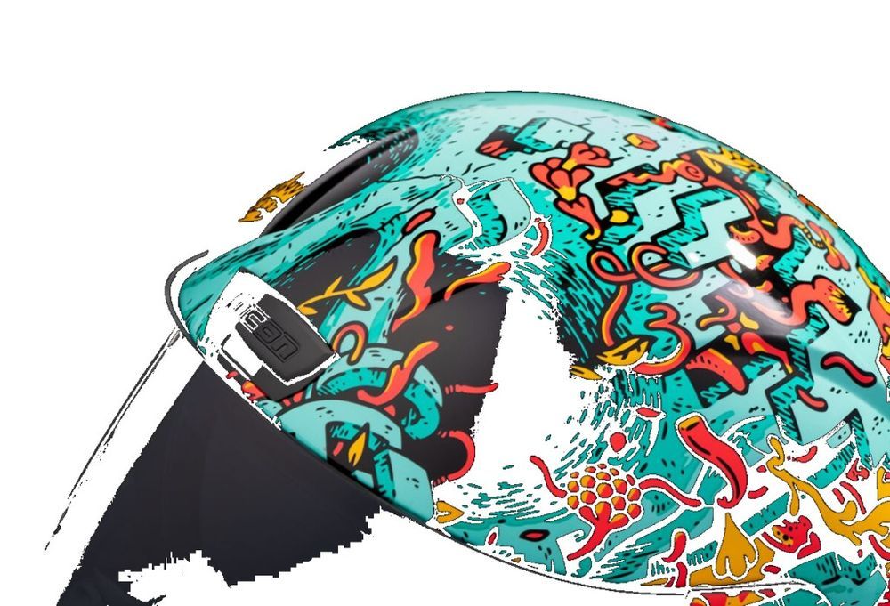 Cască Icon Airform The Munchies negru/cyan/portocaliu/rosu/galben