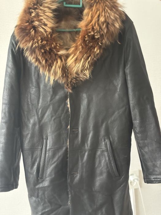 Кожанная зимняя дублёнка