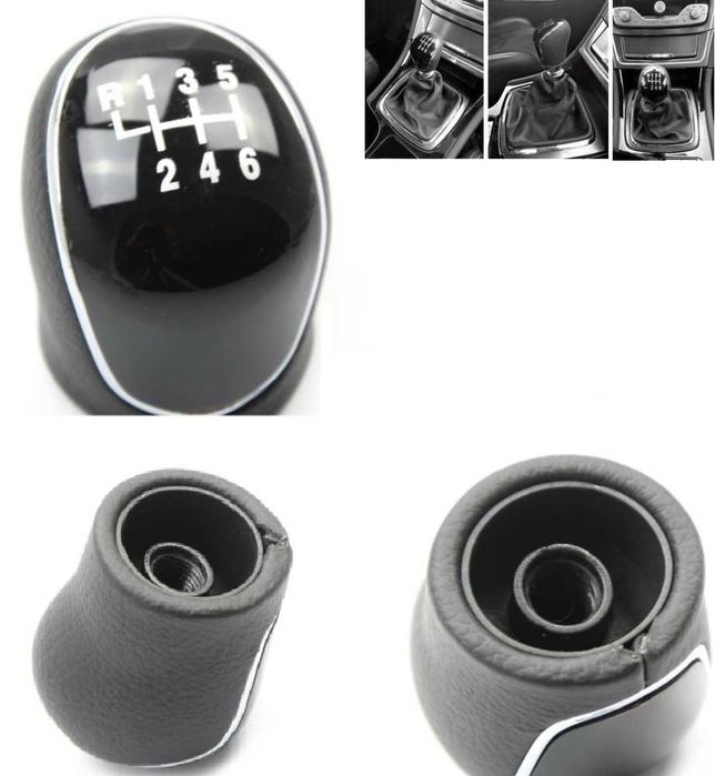 Кожена топка скоростен лост за Ford Focus, Mondeo, C-Max, Kuga, S-Max