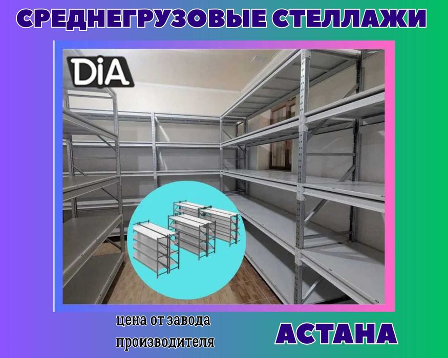 Стеллажи складские металлические, для склада, железная полка