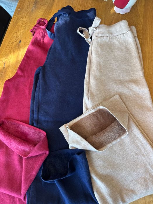 Италиански Плетен сет пух ватиран жилетка панталон