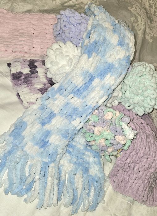 Детски ръчно изработени шалове,скрънчита,бебешки одеяла