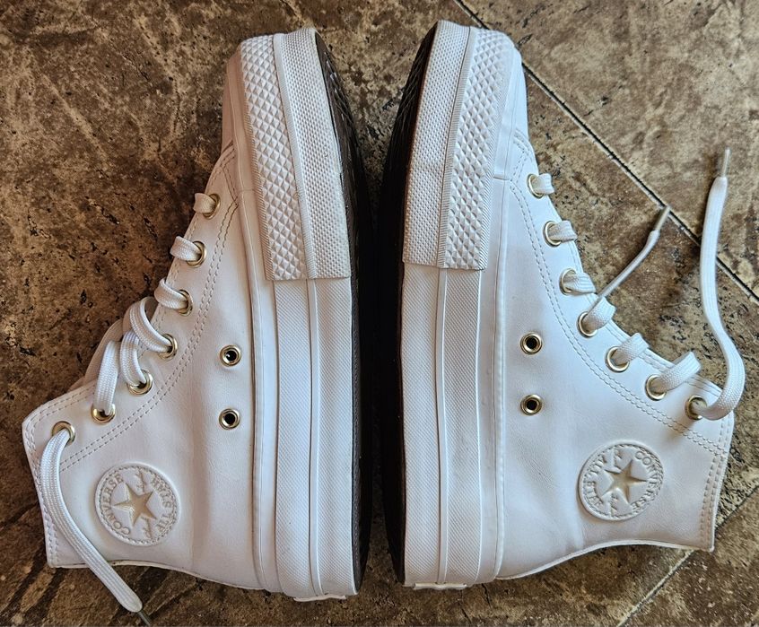 Оригинални дамски бели кожени сникърси, Converse, All Star, 36 номер