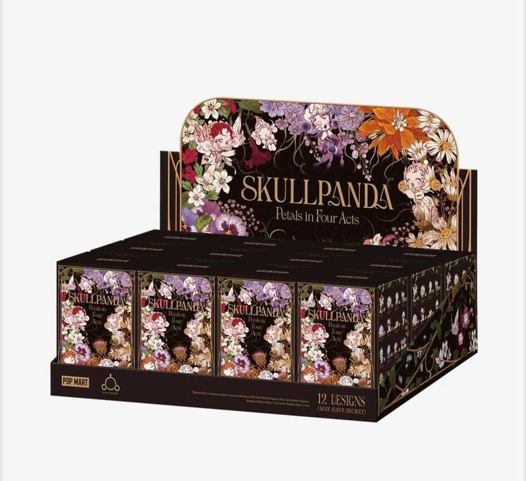 100% POP MART Skullpanda, включително най-новата й серия PETALS IN FOUR ACTS