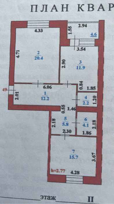 Продам 2 комнатную квартиру
