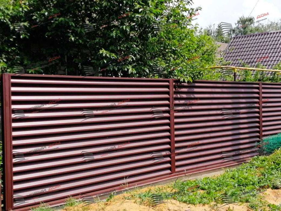 Забор жалюзи металлический