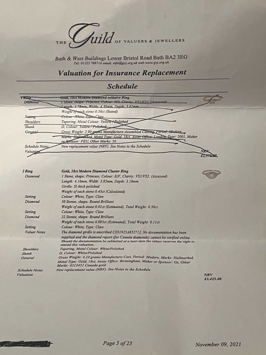 Пръстен Бяло Злато 750 (18к) с 53 диаманта, централен 0.43 кт VS1/VS2