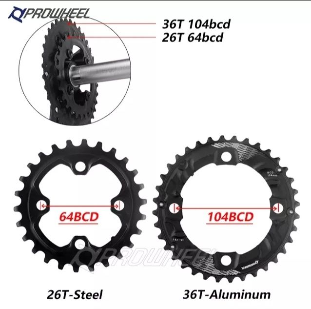Плочи за курбел Prowheel 36/26 BCD 104
