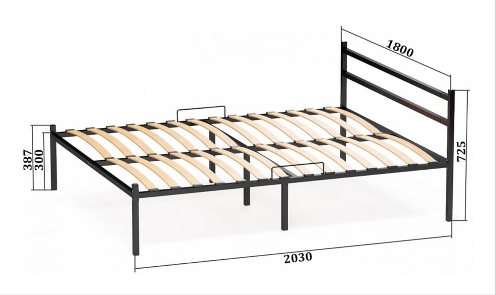Кровать в стиле LOFT чёрная