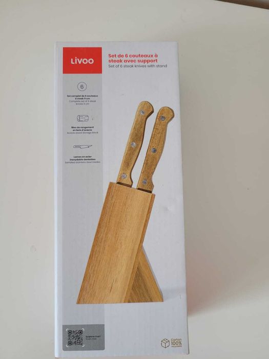 set 6 cutite friptura LIVOO cu suport
