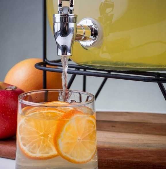 Ретро буркан за напитки 4Л с кранче/канелка и поставка