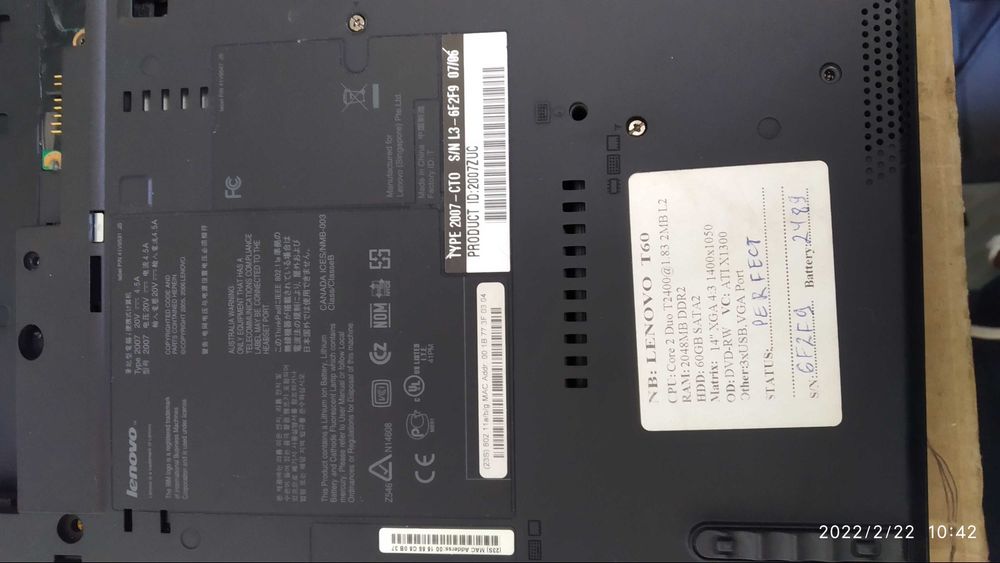 Лаптоп Lenovo T60 №18