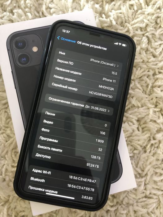 iPhone 11 Black (128gb) оригинал