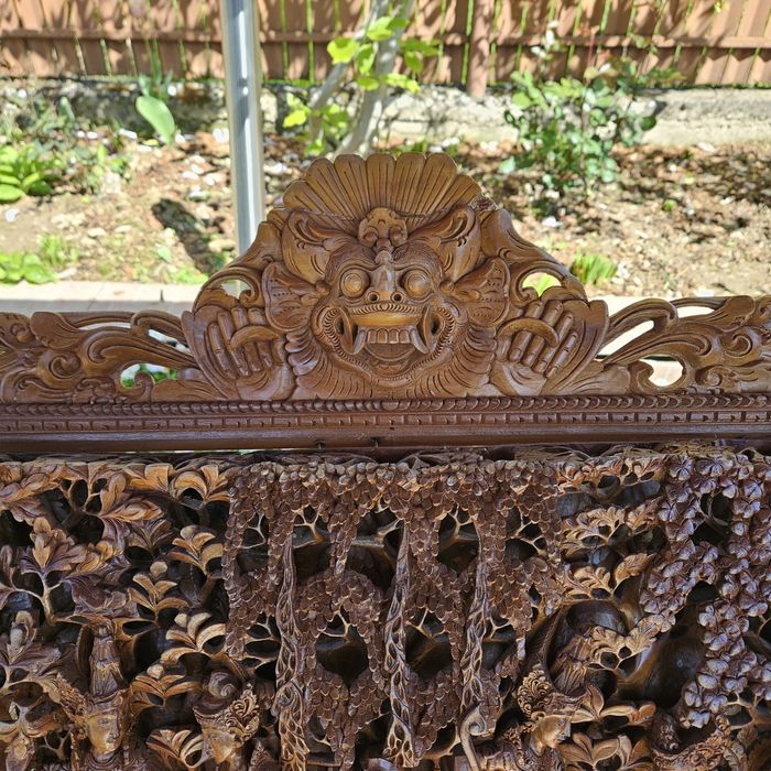 Tablou sculptat in lemn exotic, o piesa autentica de artizanat balinez