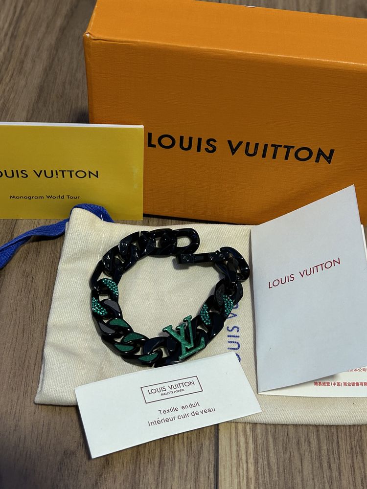 In stock - Bratara Louis Vuitton Cuban LV Emerald / Premium Cluj-Napoca •  OLX.ro