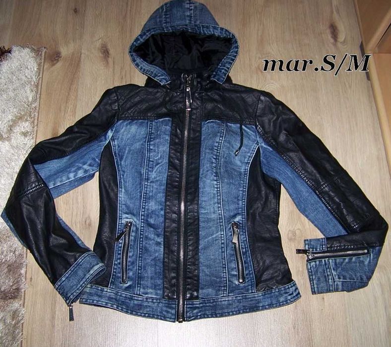 Geaca blugi si cu piele