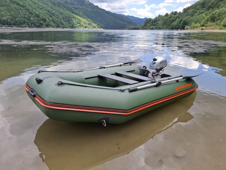 Barca gonflabila Kolibri + motor barca Honda /cizma scurta 2.3 CP 4T