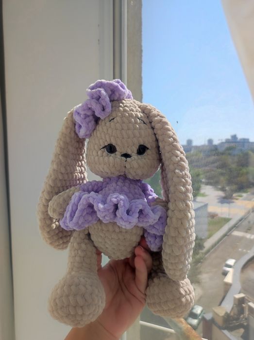 Плетено Зайче със скрънчи ластик