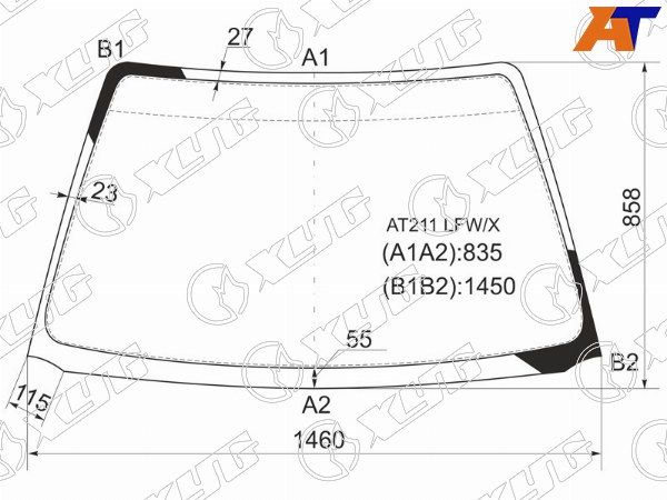 Стекло лобовое TOYOTA CALDINA/AVENSIS 4/5D 97-03 Toyota Caldina