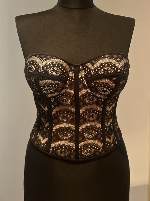 Nou Corset couture negru dantela sexy Ana Radu