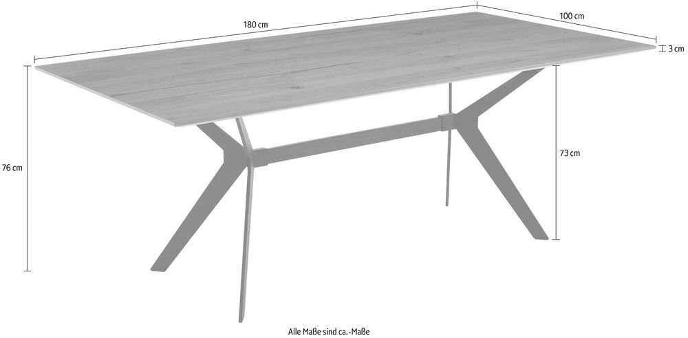 Masa lemn masiv Valetta, 180 cm