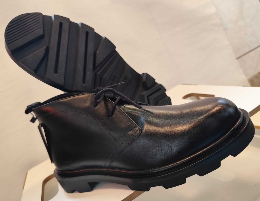 Ghete lace up 41 premium Massimo Dutti NOI piele naturala moale negru