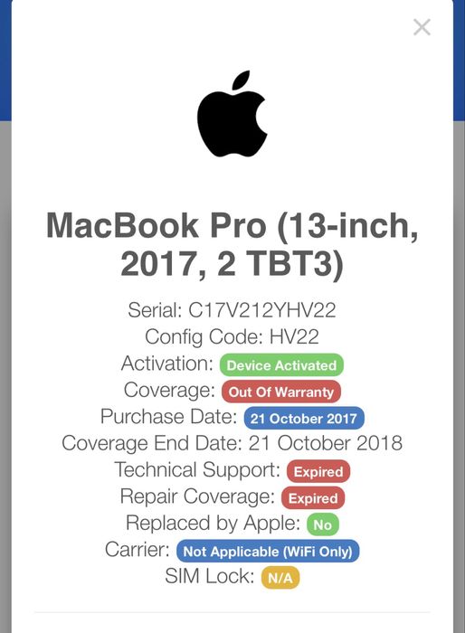 MacBook Pro 2017 de piese