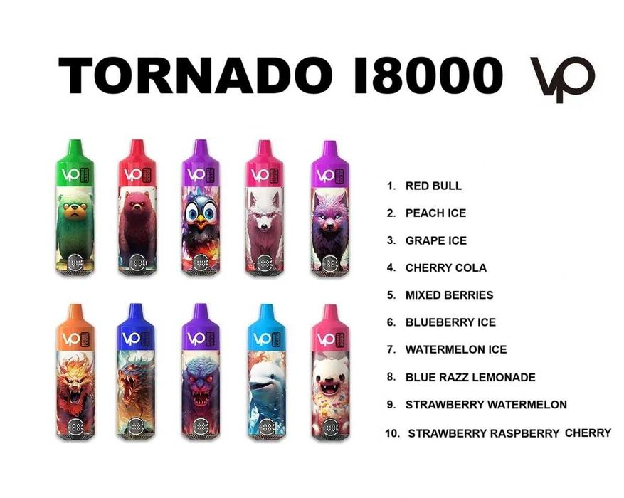 Pachet 3 x Vape Tornado 18000 pufuri - USB C