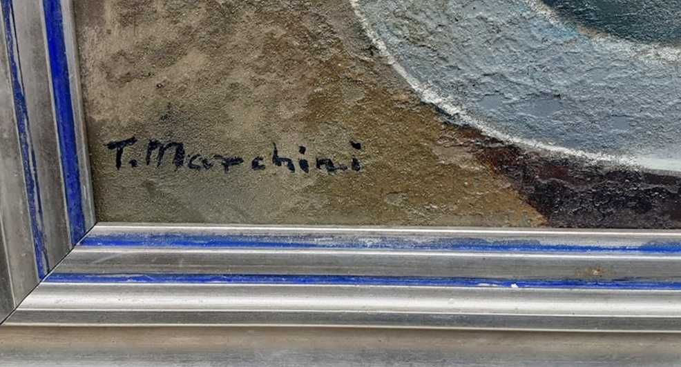 Tablou vechi - natura statica - semnat T. Marchini